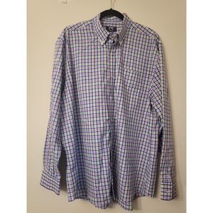 Cutter & Buck Plaid Egyptian Cotton Button Up Shirt Size Large Men's Long Sleeve